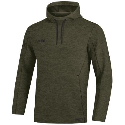 Afbeeldingen van Sweater met kap Premium Basics kaki gemeleerd